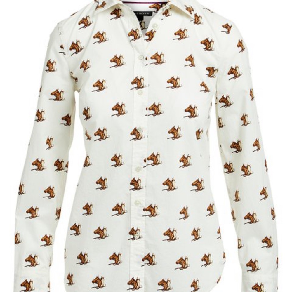 Equestrian cotton collard shirt